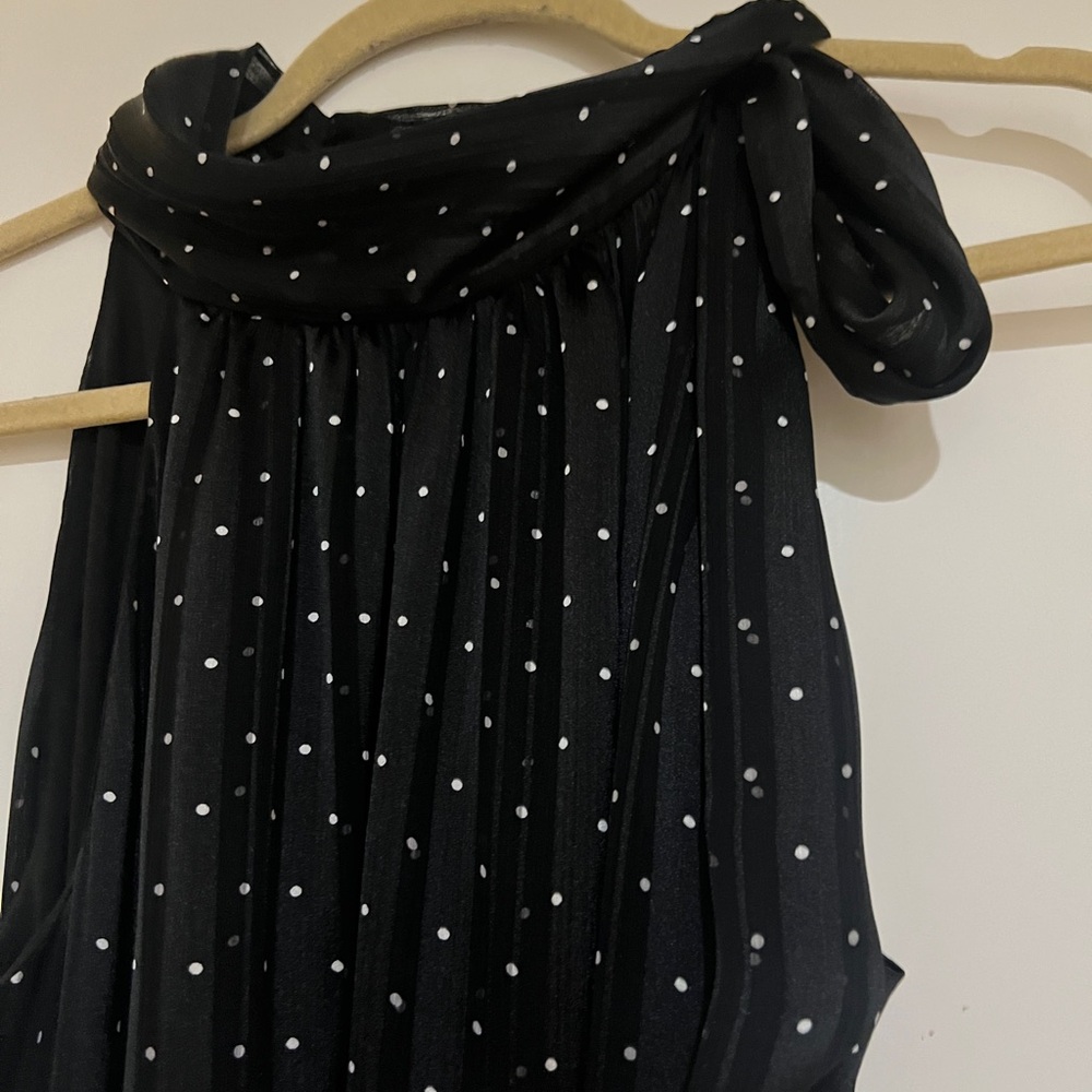 Sachin + Babi Black Midi Dress with White Dots - Picture 4 of 6